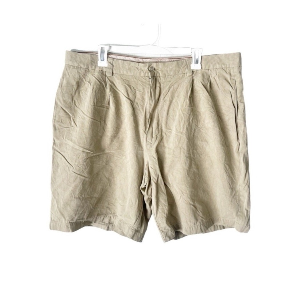 Tommy Bahama Shorts Men's 40 Khaki Pleated 100% Silk